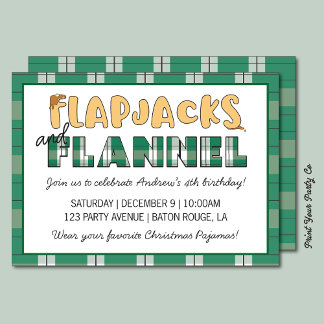 Invitation à la fête Flapjacks et Flanelle