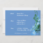 invitation à la fête fleurs d'hydrangée bleue (Dos)