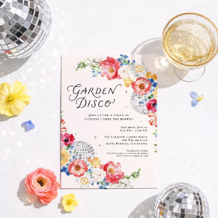 Invitation à la Fête Florale de Jardin Disco