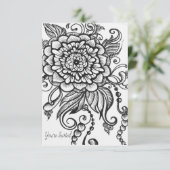 Invitation à la fête florale en noir et blanc (Debout devant)