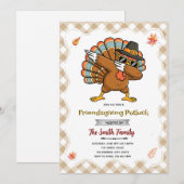 Invitation à la fête Friendsgiving dinde (Devant / Derrière)