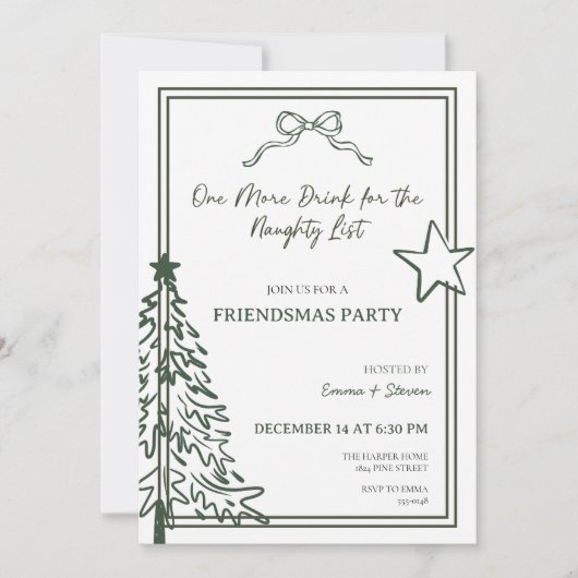 Invitation à la fête Friendsmas (Devant)