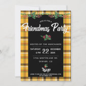 Invitation à la fête Friendsmas à carreaux jaune t (Devant)