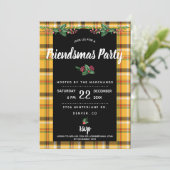 Invitation à la fête Friendsmas à carreaux Tartan  (Debout devant)
