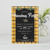 Invitation à la fête Friendsmas à carreaux Tartan (Debout devant)