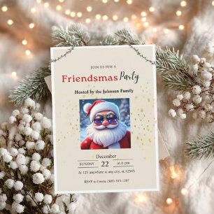 Invitation à la fête Friendsmas • Noël drôle