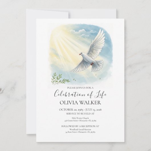 Invitation à la fête funéraire de la colombe du so (Devant)