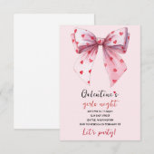 Invitation à la fête Galentines Rose  (Devant / Derrière)