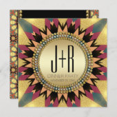 Invitation à la fête Glitter Sunshine de la Tribu  (Devant / Derrière)