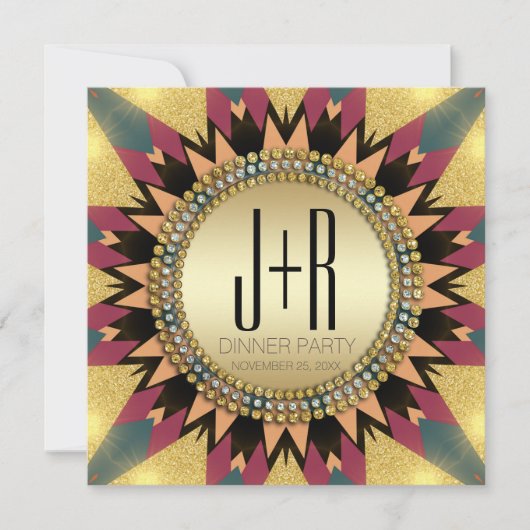 Invitation à la fête Glitter Sunshine de la Tribu  (Devant)