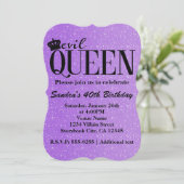 Invitation à la fête glitter violet de la REINE MÉ (Debout devant)