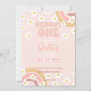 Invitation à la fête Groovy One Daisy