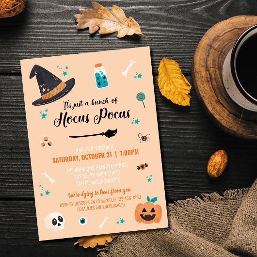 Invitation à la fête Halloween Hocus Pocus