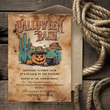 Invitation à la fête Halloween | Vintage Western