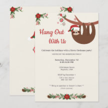 Invitation à la fête joyeuse de Slothmas pour les