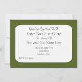 Invitation à la fête juive du papillon Emerald (Dos)