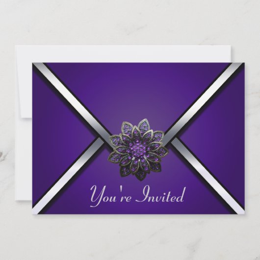 Invitation à la fête juive violette (Devant)