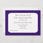 Invitation à la fête juive violette (Dos)