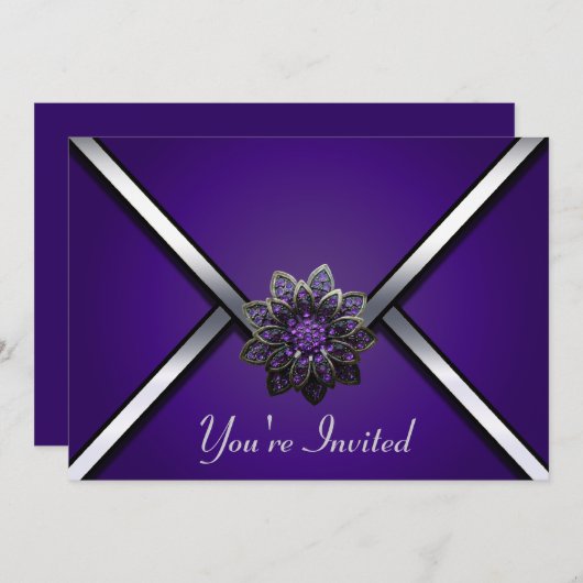 Invitation à la fête juive violette (Devant / Derrière)