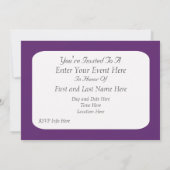 Invitation à la fête juive violette (Dos)