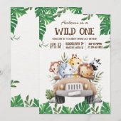 Invitation à la fête jungle des animaux de la sava (Devant / Derrière)