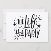 Invitation à la fête "La vie est une party" – Amus (Devant)