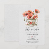 Invitation à la fête « Let's Par-Tea » (Devant / Derrière)