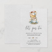 Invitation à la fête « Let's Par-Tea » (Devant / Derrière)