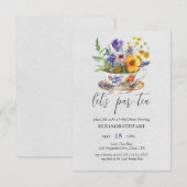 Invitation à la fête « Let's Par-Tea » (Devant / Derrière)