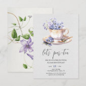 Invitation à la fête « Let's Par-Tea » (Devant / Derrière)