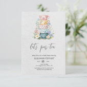Invitation à la fête « Let's Par-Tea » (Debout devant)