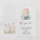Invitation à la fête « Let's Par-Tea » (Devant / Derrière)