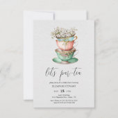Invitation à la fête « Let's Par-Tea » (Devant)