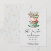 Invitation à la fête « Let's Par-Tea » (Devant / Derrière)