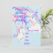 Invitation à la fête Licorne (Debout devant)