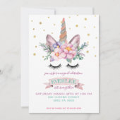 Invitation à la fête Licorne | Gâteau Licorne (Devant)