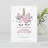 Invitation à la fête Licorne | Gâteau Licorne (Debout devant)