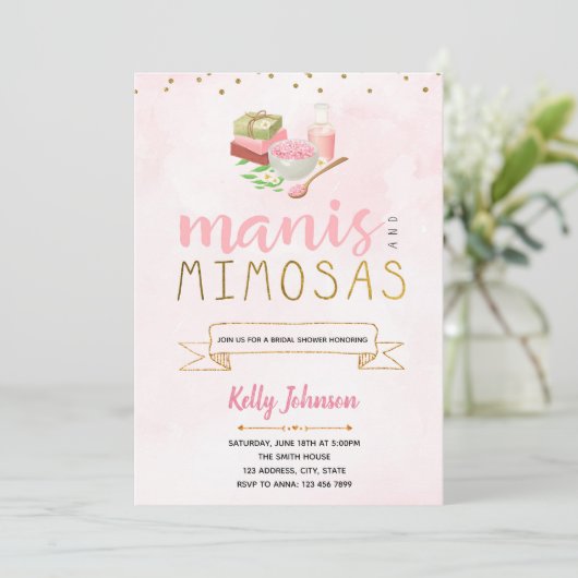 Invitation à la fête Manis et Mimosas (Debout devant)