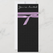 Invitation à la fête/mariage Polka noire et violet (Dos)