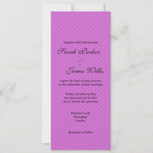 Invitation à la fête/mariage Polka noire et violet