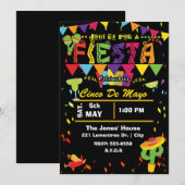 Invitation à la fête mexicaine Cinco De Mayo (Devant / Derrière)