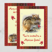 Invitation à la fête mexicaine de Chipmunk (Devant / Derrière)