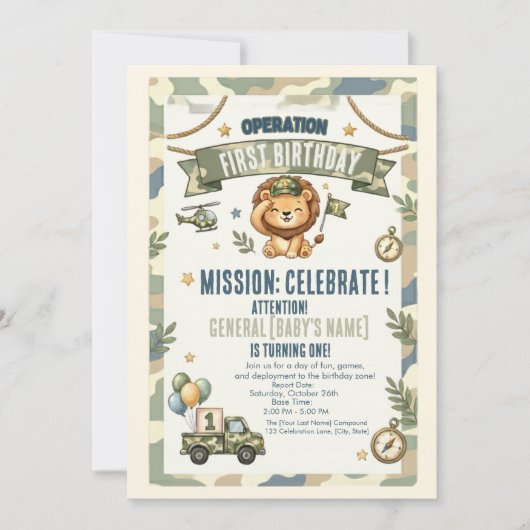 Invitation à la fête militaire pour le premier ann (Devant)