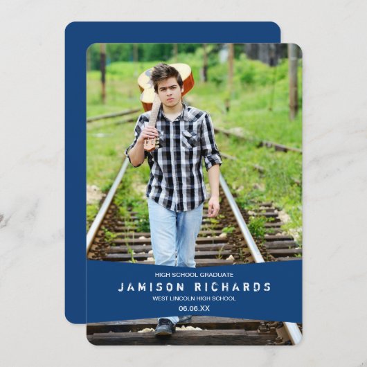 Invitation à la fête moderne de bannière / Royal B (Devant / Derrière)