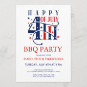 Invitation à la fête nationale du 4 juillet avec b (Devant)