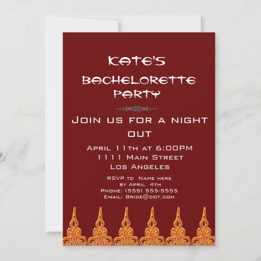 Invitation à la fête orange et marron (Devant)