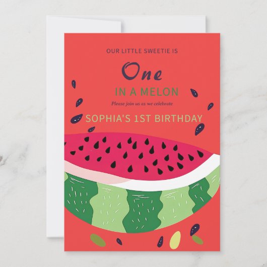 Invitation à la fête Pastèque Vibes d'été (Devant)