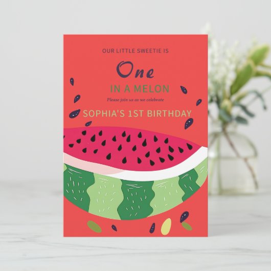 Invitation à la fête Pastèque Vibes d'été (Debout devant)
