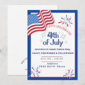 Invitation à la fête patriotique avec drapeau et f (Devant / Derrière)