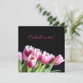 Invitation à la fête Pink Tulip (Debout devant)